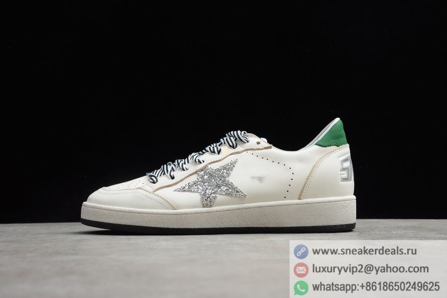 2020ss GGDB Golden Goose Super Star G32WS590 White+Silver+Green Sneaker Unisex Shoes